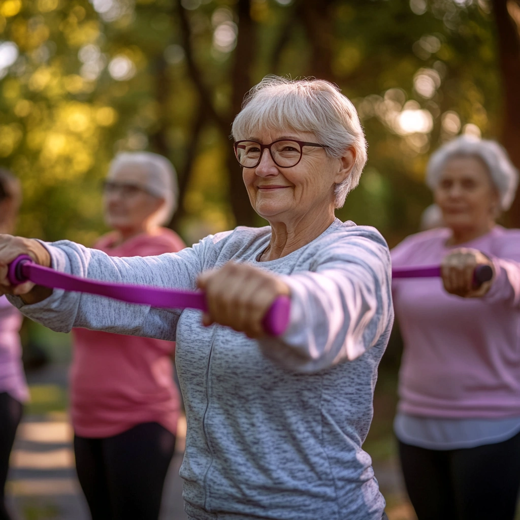 Заняття на свіжому повітрі для пенсіонерів